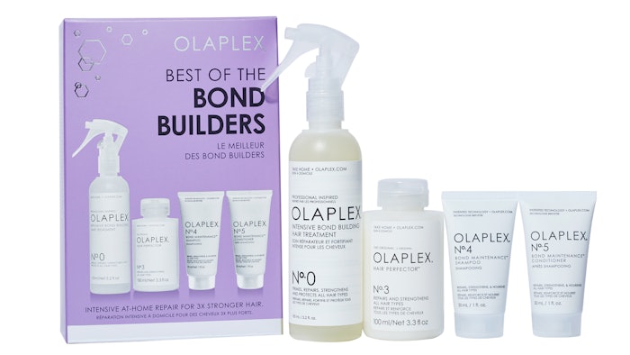 The four-piece kit is formulated with patented Olaplex bond building technology, reportedly proven to repair and strengthen damaged and broken bonds.