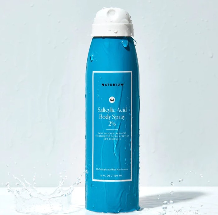 The Naturium Salicylic Acid 2% Body Spray is alcohol-free and suitable for all skin types.