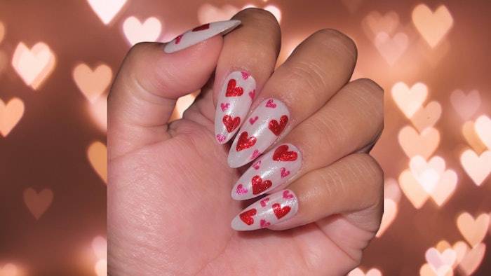 Get a how-to for creating Valentine's Day-themed glazed donut from nail artist Jen Flores.