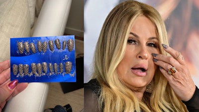 Vanessa Sanchez McCullough created a press-on nail set for Jennifer Coolidge.
