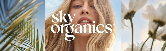 Sky Organics is continuing to expand its use of organic ingredients, farmed without the use of chemical pesticides, fertilizers or herbicides and committing to maintaining organic certification on products representing more than 80% of its revenue.