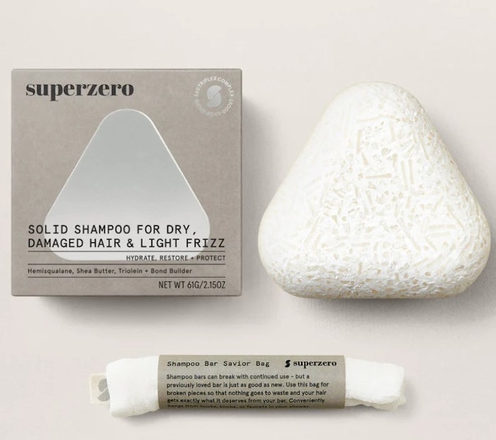 Each of superzero's shampoo offerings has a lifespan equivalent to two 8.4 oz bottles of liquid.