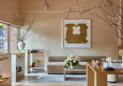Los Angeles based interior designer, Brigitte Romanek, designed the space.