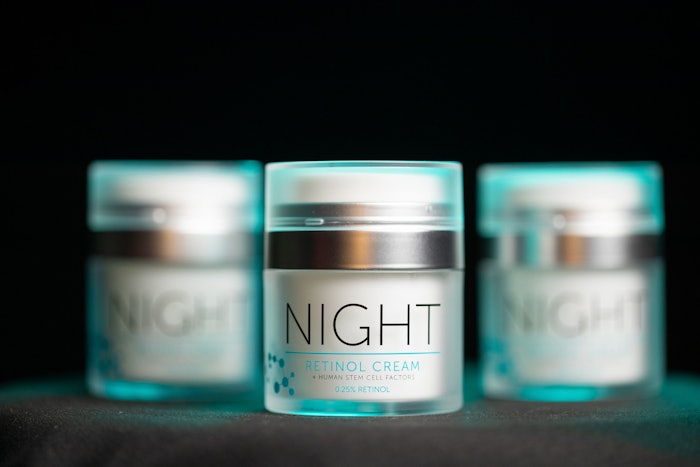 The formulation is designed for overnight use to reduce the appearance of wrinkles and fine lines by smoothing, firming and lifting the skin.