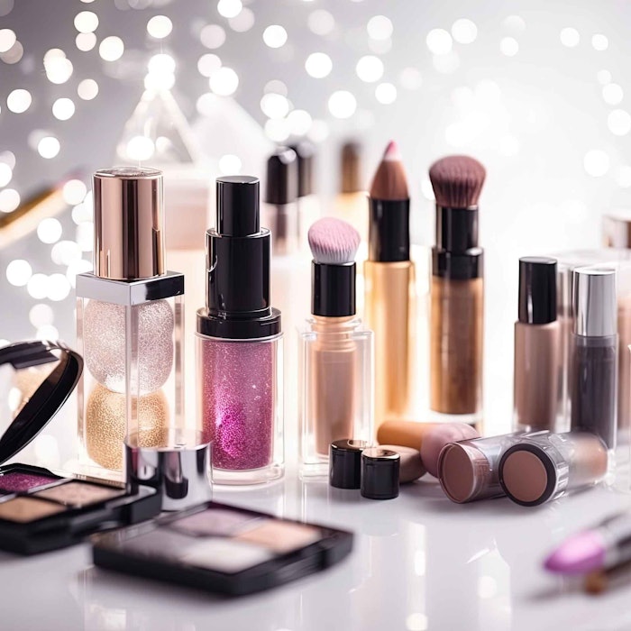 Glittery Makeup Products Adobe Stock 590597900