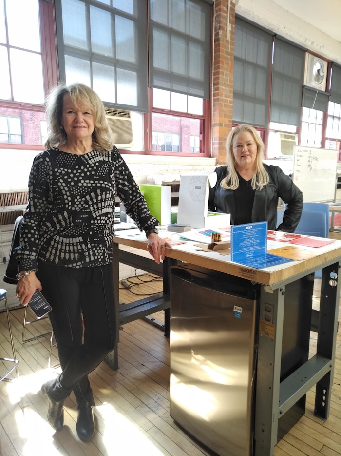 Guest speakers Vicky Neilson, brand innovation, Kirk's Family of Natural Brands, and Laura Carey, VP of business development at Meyer's Printing.