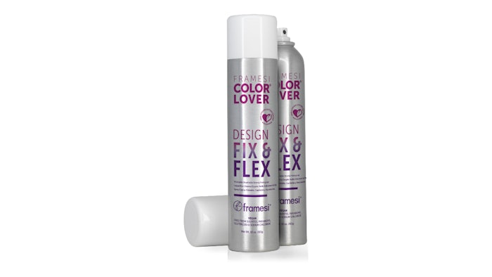 Framesi introduces FRAMESI COLOR LOVER DESIGN FIX & FLEX the ultimate hairspray for color-treated hair that will not build-up, dull or mask haircolor, allowing it to shine through.
