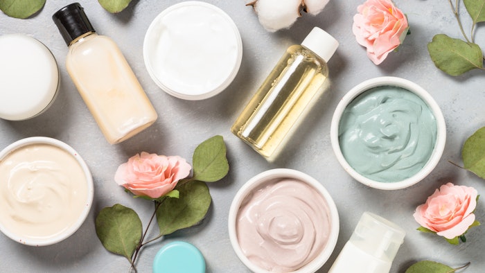 skincare products collage