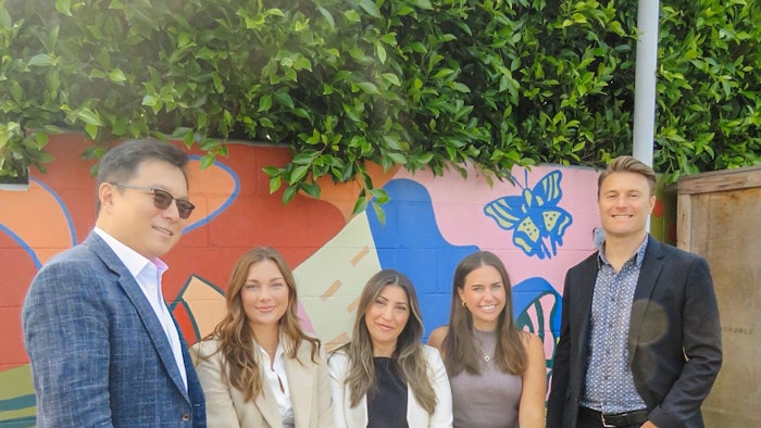 From left: The new WWP Beauty CEO, William Jiang; Ayden Peters, packaging development manager for Alder; Tamar Gezalyan, who is leading Alder's West Coast sales; Sarah Sommer, director of packaging and creative development at Alder; and Jerome Fraillon, president and CEO of Alder.