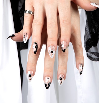 The Ghosted Nailz are a classic short stiletto shape with a glossy finish.