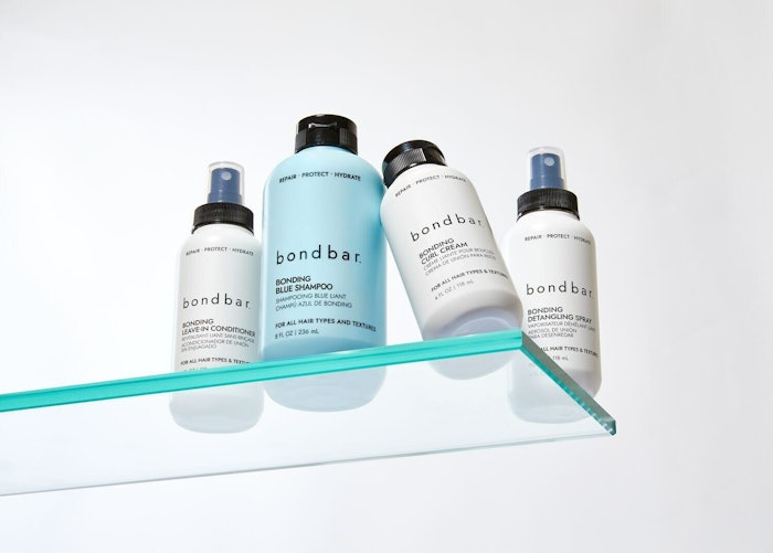 Bondbar's new SKUs include a reportedly first-to-market bonding blue shampoo and three styling products.