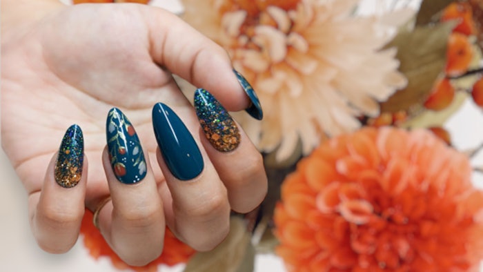 Learn how to create fall floral nail art from Ashley Biasella.