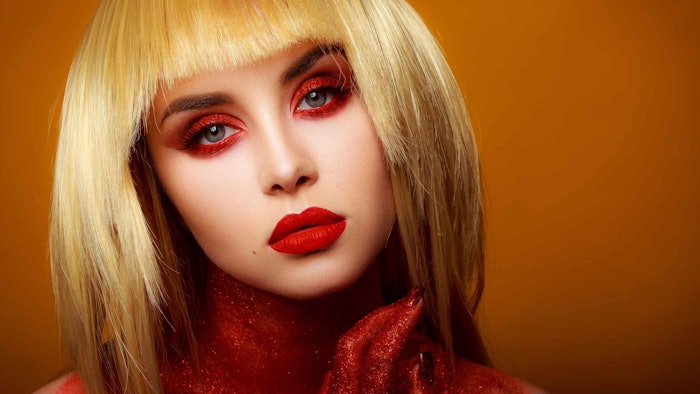 Raldh Cosmetics recently unboxed its 'Vampire' line, including a lipstick and eyeliner duo in the same reddish tone and packaged in a mock biomedical blood bag. (depiction shown; not the actual product)