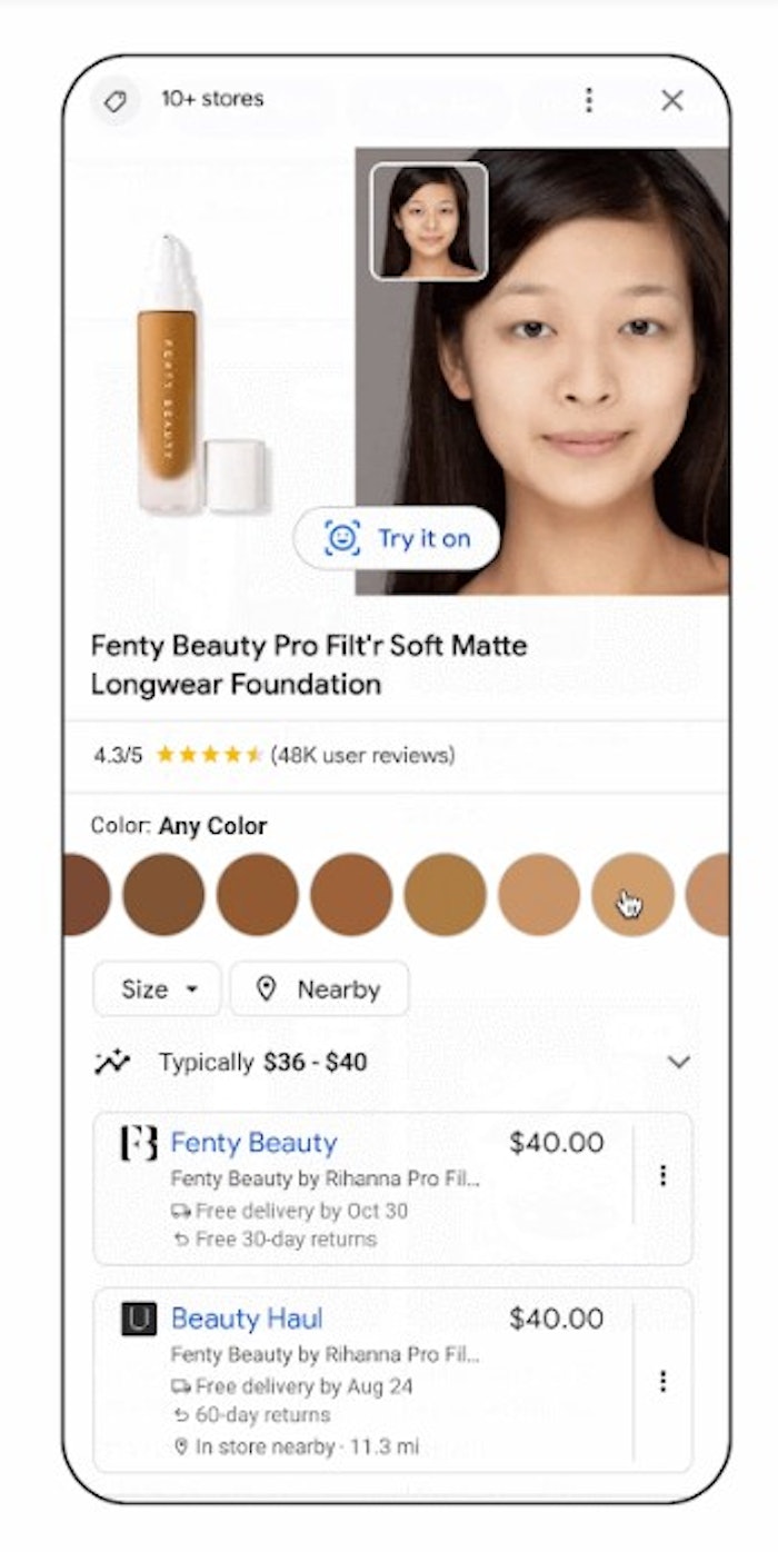 In the past, consumers could only see what a foundation shade looks like on a set of models, but now they have the option to virtually try it on.