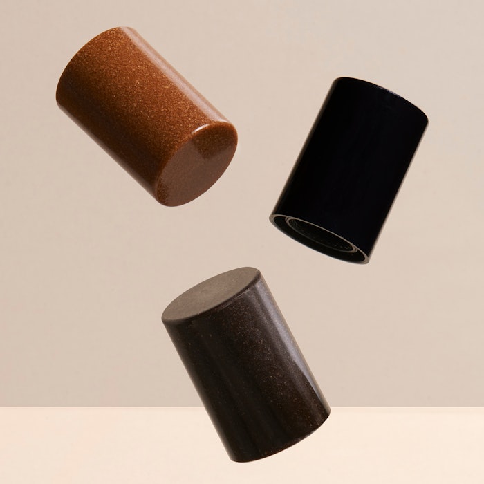 Baralan will also be promoting its use of upcycled organic scraps, including coffee peel and rice, which are mixed with virgin plastic to reduce the overall plastic resin content of closures.