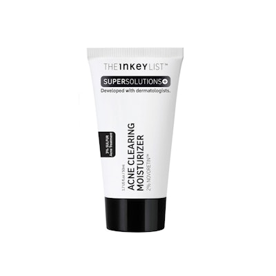 The Inkey List’s Acne Clearing Moisturizer is an overnight treatment that features Mibelle Biochemistry’s retinoid technology, NovoRetin, a blemish-fighting sulfur and retinol blend. According to the brand, the ingredient is designed to stop the enzymes that normally break down retinoic acid, allowing the product to work for longer on the skin, delivering more regeneration and better results.
