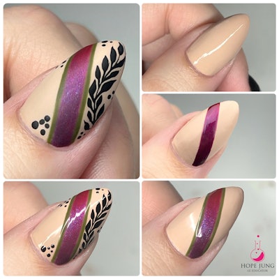 Fall ombré nail art step-by-step by Hope Jung