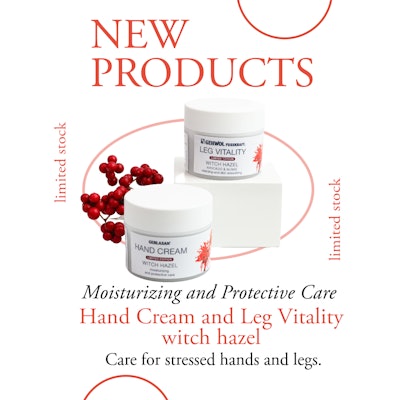 For a limited time, purchase any six of the Hand Cream with Witch Hazel or Leg Vitality with Witch Hazel and get three units of the same product free of charge.