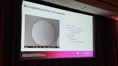 Porous silica microspheres with ordered photonic features were produced to create soft-focus effects while maintaining natural-looking transparency.