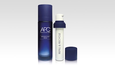 APC Packaging’s BRGP refillable glass airless pump.