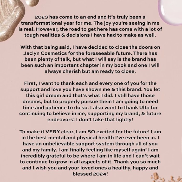 Jaclyn Hill Cosmetics Officially Closes