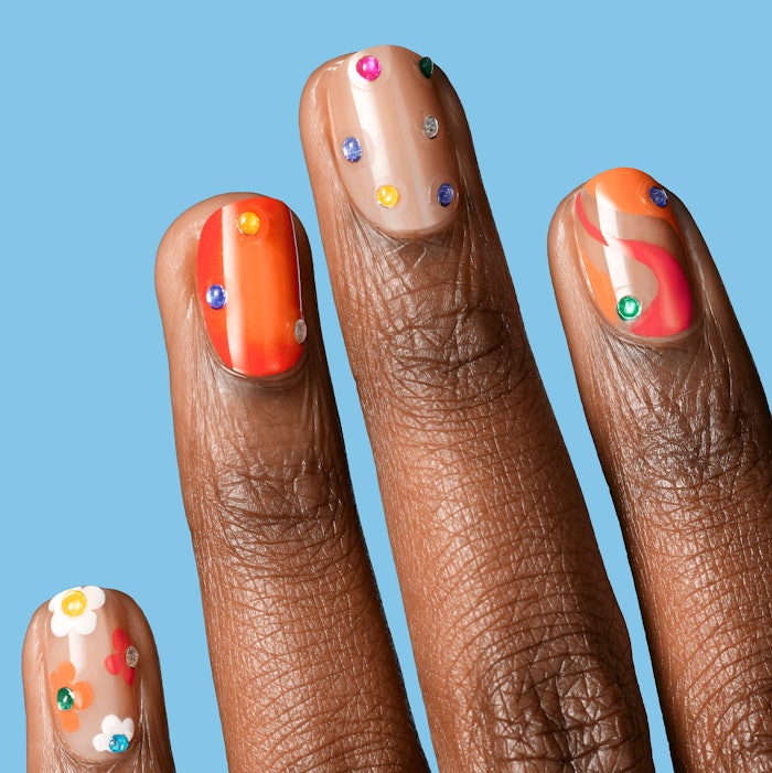 The decals can be used over dried nail polish or bare, clean nails.