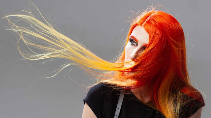#Sunsethair registered more than 104,000% growth, week over week, and can be described as an orange- and yellow-dyed balayage look.
