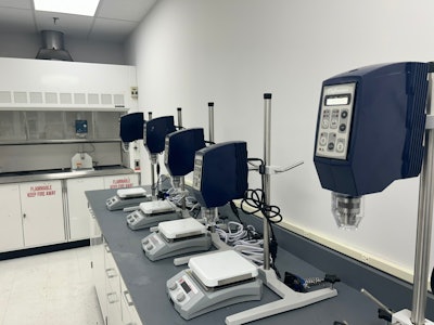 The facility comprises a formulation laboratory featuring multiple mixer types and hot plate setups for the compounding of various formula iterations. The site also includes energy-efficient, large-capacity stability chambers that allow for in-depth evaluation and stress testing. By assessing the behavior of formulations across different temperature and time points, these resources help brands mitigate risks and enhance product reliability before scaling up for pilot work.