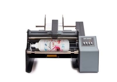 Primera Technology, Inc.’s new AP380 Label Applicator is reportedly designed to speed up and improve the label application process on round or cylindrical containers for hair care, body lotions and cosmetic bottles.