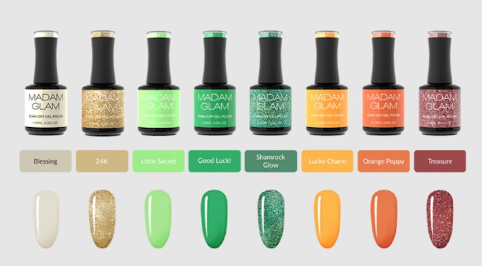 Madam Glam unveils a dazzling array of eight new exclusive soak-off gel polishes that are destined to make your St. Patrick's Day festivities truly unforgettable.