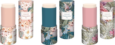 Cosmogen has launched a paper stick (capacity: 45 g) comprising 78% FSC paper for anhydrous formulas such as lipsticks.
