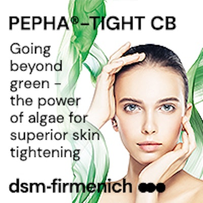 dsm-firmenich's PEPHA®-TIGHT CB is a marine algae biotech solution that delivers both a fast, instant tightening experience, and a superior long-term skin firming effect.