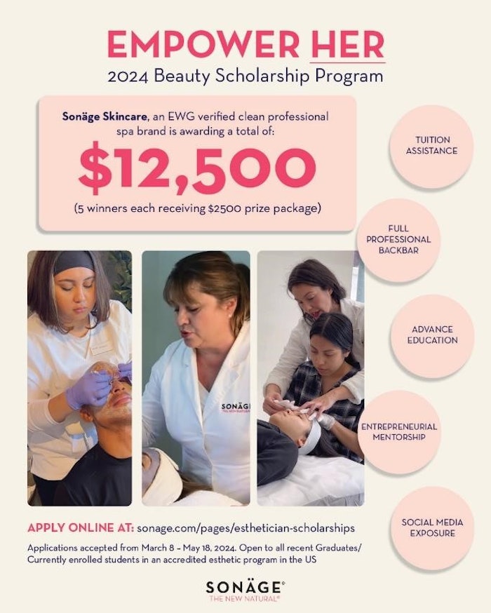 Sonage Skincare Empower Her Beauty Scholarship