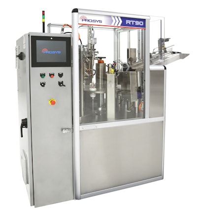 ProSys' RT tube filling and sealing systems offer automated filling and closing of squeeze tubes. The RT90 variant fills 90 units per minute.