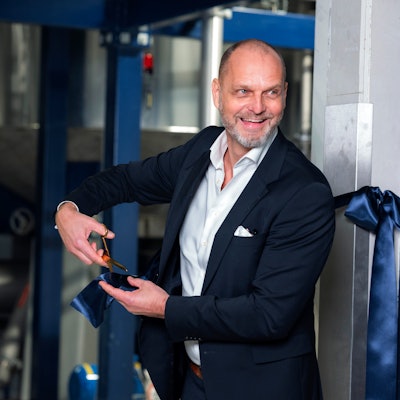 “The world was changed when crude oil was discovered, and now it is time to revolutionize the world with cellulose-based materials!' said Olli Kähkönen, CEO and co-founder of Nordic Bioproducts Group (pictured at facility ribbon-cutting). 'Our goal is to bring ground-breaking solutions to the market that don’t cause negative environmental impact.'