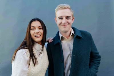 Frontman was founded by Annelise Hillmann (at left) and Nick Bunn (at right) in 2018 and includes launches such as the Zit Spray and Skintone Acne Treatment.