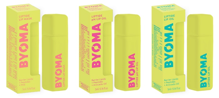 Targeting trans-epidermal water loss (TEWL), Byoma's trio of products are designed to boost the lip’s skin barrier.