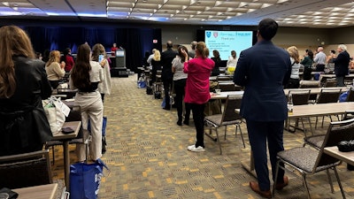 Standing ovation following ASLMS 2024 WEBD featured speaker, Lilit Garibyan, M.D., Ph.D., Assistant Professor of Dermatology at Harvard Medical School and a Physician-Scientist at the Wellman Center for Photomedicine at MGH