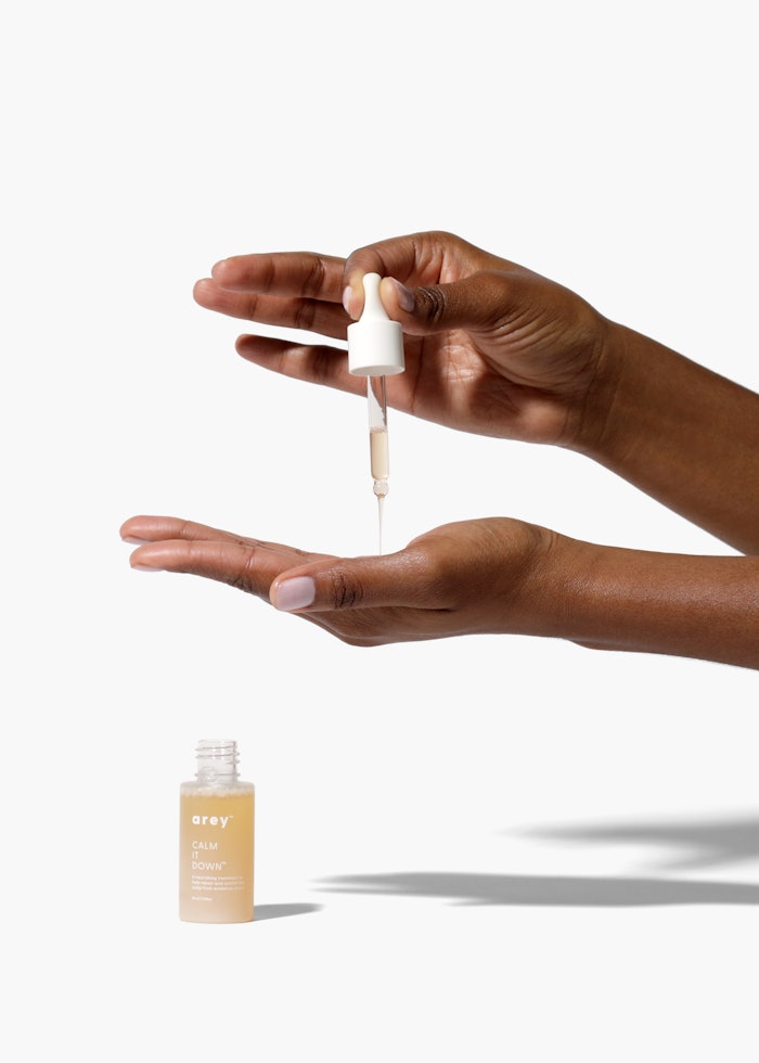The serum is formulated to address the needs of the ~75% of American women (per Arey) who dye their hair, often to cover grays, which can lead to overexposure to scalp-irritating ingredients.