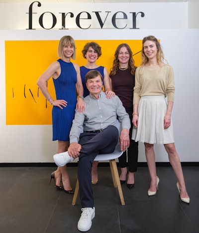 Author Polla, standing second from right, pictured with her sisters, as well as her father Luigi L. Polla, MD (seated).
