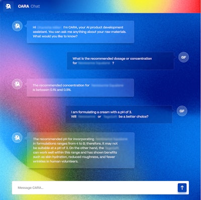 CARA AI from The Good Face Project allows beauty pros to converse with a narrowly trained generative AI interface, thereby accelerating the development process and quickly addressing questions and concerns.