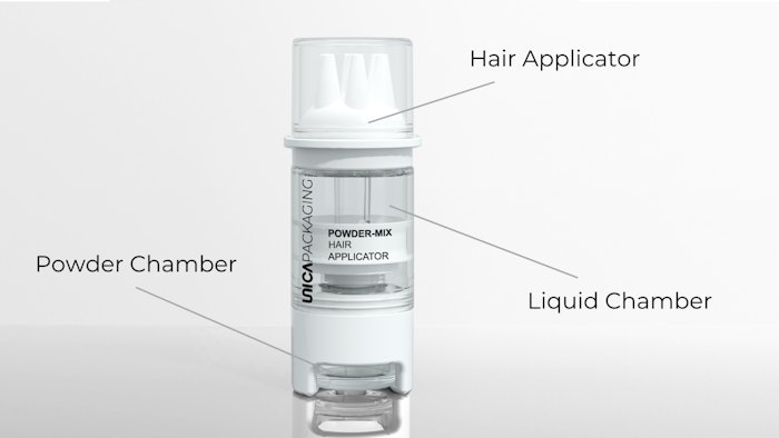 The powder chamber is sealed to protect sensitive ingredients from moisture and environmental contamination.