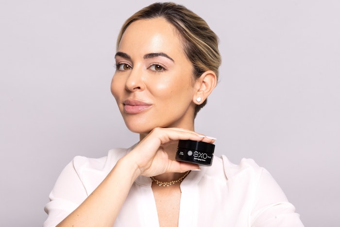 The brand's skin care, featuring its eXo3 exosome technology, which delivers 'proteins, growth factors, nucleic acids and MiRNAs to promote regeneration and healing,' per Exoceuticals.