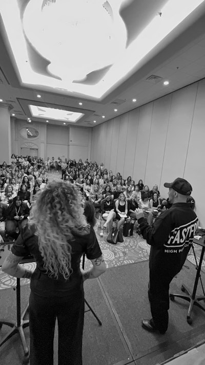 J Ladner educating at a trade show with FASTFOILS.