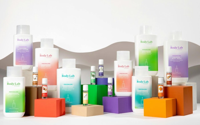 The Body Lab range comprises eight core formulations of body washes and lotions focused on four core concerns; these fragrance-free formulations can be customized with add-on fragrance dose sets for a more personalized experience.