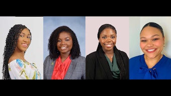 (clockwise from upper L): Karissa Richards, U Toledo (winner); Taylor Scott, U Cincinnati (winner); Holly Honore, U Cincinnati (finalist) and Lauren Forney, Spelman College (finalist)