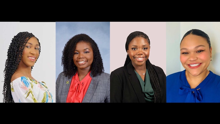 (clockwise from upper L): Karissa Richards, U Toledo (winner); Taylor Scott, U Cincinnati (winner); Holly Honore, U Cincinnati (finalist) and Lauren Forney, Spelman College (finalist)