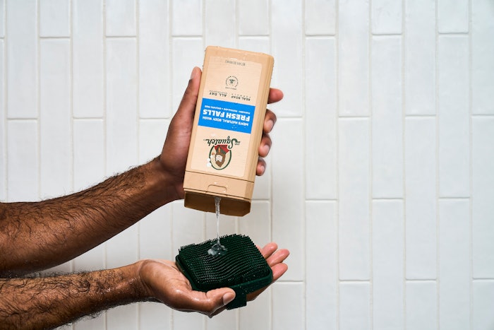 Dr. Squatch's Squatch Scrubber exfoliating grooming tool that pairs with the new Natural Body Wash. On its own, the scrubber is available for $19, or with the purchase of an 8 oz four-pack ($40) or 14 oz two-pack ($30) for $9.50.