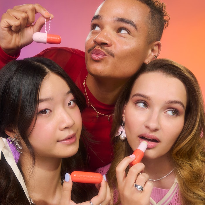 Models displaying Bubble's lip balms.