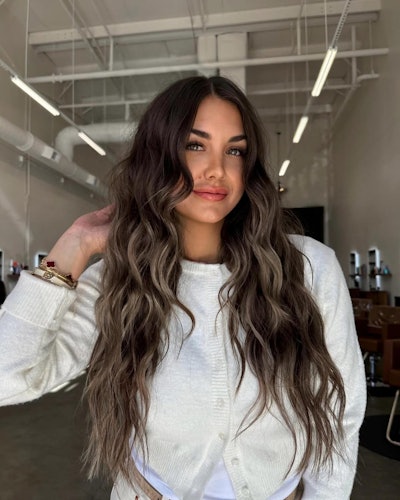 Mushroom Brunette on wavy hair